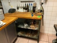 Work table with wooden top