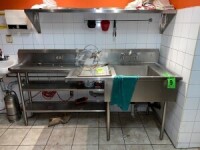 S/S sink and prep table with 2-level undercounter