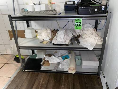 Contents of shelf including: cloth napkins with cutlery and without