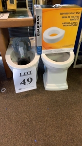 LOT OF (8) ASSTD TOTO TOILET BOWLS WITH ASSTD PARTS