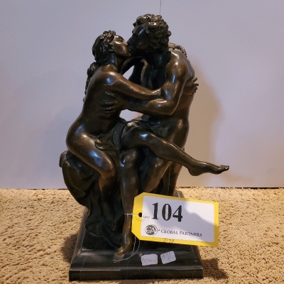 13" UNSIGNED BRONZE STATUE