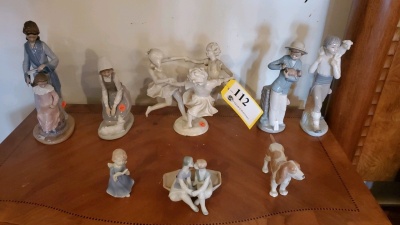 LOT OF 8 CERAMIC FIGURES