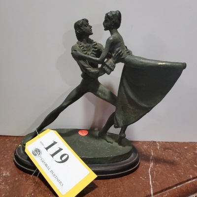 10" AFTER KIM B BRONZE STATUE "DANCERS"