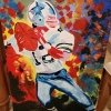 OIL ON CANVAS AFTER LEROY NEIMAN "FOOTBALL PLAYER" (24X31.5) - 2