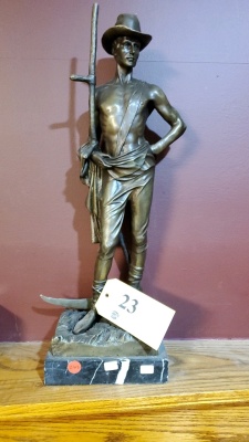 22" W. CLUFFT BRONZE STATUE