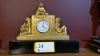 FIGURAL MANTLE CLOCK WITH MARBLE BASE