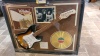 LED ZEPPELIN MEMORABILIA FRAME WITH ELECTRIC GUITAR AND "LED ZEPPELIN II" GOLD RECORD (SIGNATURES NOT AUTHENTICATED ) (43X35)