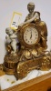 20" WHITE AND GOLD LADY& CHERUB CLOCK - 2