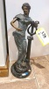 22" BRONZE STATUE "LADY WITH LYRE"