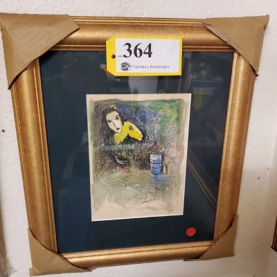 FRAMED PRINT AFTER MARC CHAGALL (17X19)