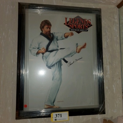 FRAMED POSTER OF CHUCK NORRIS (UNAUTHENTIC) (25X31)