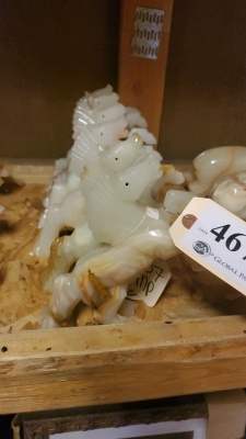 LOT OF 6 CARVED ONYX FIGURES "HORSE"