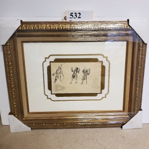 FRAMED DRAWING ON PAPER SIGNED LUDOVIC RODO PISSARRO (24.5X20)