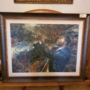 FRAMED PAINTING SIGNED JORN FOX (61.5X49.5)