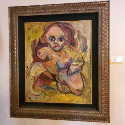 FRAMED PAINTING AFTER KOONING (38X43)