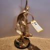 19" SPI GALLERY BRONZE STATUE WITH GOLD WASH "OTTERS"