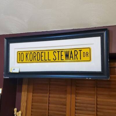 48 FRAMED KORDELL STEWART STREET SIGN (49.5X19.5)