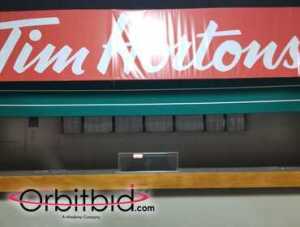 Tim Horton's 7-panel lighted menu board, (3) 18 x 27 and (4) 27 x 27, link Domestic. Buyers...