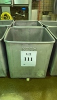(2) KOCH STAINLESS STEEL DUMP BUGGY'S (APPROXIMATE SIZE 27" X 26" X 36") (COOKING AREA)
