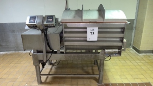 REITZ JACKETED RIBBON BLENDER, DUAL TROUGH WITH AC TECH DUAL CONTROLS AND POWER LID, MODEL RSV-18, SERIAL NO. RSV-710749 (COOKING AREA)