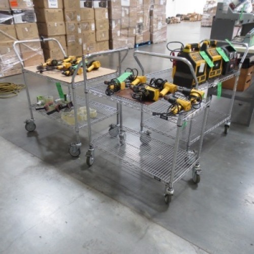(3) Uline wire carts