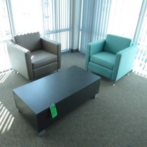 (2) sofa chairs and table 4' x 2'