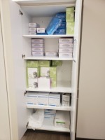 Surgical Masks, Gloves, Shoe Covers, Etc. (Contents of Cabinet) (Lot)