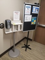 Sanitizer Station, Message Board, Trashcan (Lot)