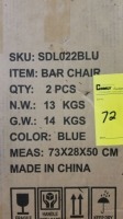 Bar Chair 2 Pieces #SDL022BLU