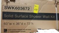 Solid Surface Shower Wall Kit #SWK603672 (Damaged) (As Is)