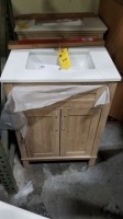 24" Natural Oak Vanity W Top (Broke Top)