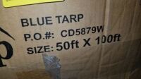 Blue Tarp 50x100 , Items must be paid for & removed by 4:00 PM on Monday, July 24, 2023. No Exceptions!