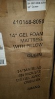 14" Gel Foam Mattress w/Pillow Queen #SH-MAT-004-0050, Items must be paid for & removed by 4:00 PM on Monday, July 24, 2023. No Exceptions!
