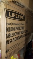 Lifetime 6' Folding Picnic Tables (As Is) #22119 (2 Each) , Items must be paid for & removed by 4:00 PM on Monday, July 24, 2023. No Exceptions!