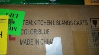 Kitchen Island Carts (Blue) #WF295289AAE , Items must be paid for & removed by 4:00 PM on Monday, July 24, 2023. No Exceptions!