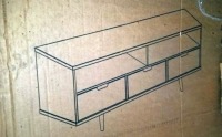 Ivy 58" Carmel Wood TV Stand w/3-Drawers #W581V3DCA , Items must be paid for & removed by 4:00 PM on Monday, July 24, 2023. No Exceptions!