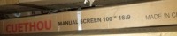 Cuethou Manual Screen 100" , Items must be paid for & removed by 4:00 PM on Monday, July 24, 2023. No Exceptions!