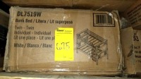 Twin Bunk Beds (White) #DL7519W , Items must be paid for & removed by 4:00 PM on Monday, July 24, 2023. No Exceptions!
