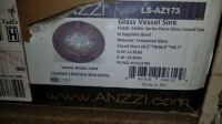 Anzzi Glass Vessel Sink 16.5x16.5x5.7