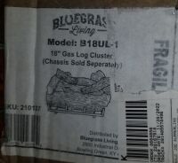 Bluegrass 18" Gas Log Cluster 30,000 btu (2 Each) (All items must be paid for & removed by Monday, September 18, 2023. NO EXCEPTIONS! PLEASE DO NOT PARTICIPATE IN THE SALE IF YOU CAN NOT PAY & PICK UP BY THE REMOVAL DATE.)