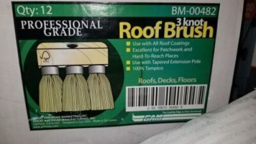 Professional Grade 3-Knot Roof Brush #BM-00482 (24 Each) (All items must be paid for & removed by Monday, September 18, 2023. NO EXCEPTIONS! PLEASE DO NOT PARTICIPATE IN THE SALE IF YOU CAN NOT PAY & PICK UP BY THE REMOVAL DATE.)