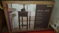 Allen & Roth Accent Table (Ash) 14"x13.4" x 28" (All items must be paid for & removed by Monday, September 18, 2023. NO EXCEPTIONS! PLEASE DO NOT PARTICIPATE IN THE SALE IF YOU CAN NOT PAY & PICK UP BY THE REMOVAL DATE.)