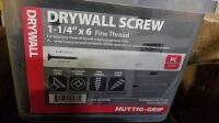 Fine Thread Dry Wall Screws 1 1/4" x 6 (Approx. 6,950) (All items must be paid for & removed by Monday, September 18, 2023. NO EXCEPTIONS! PLEASE DO NOT PARTICIPATE IN THE SALE IF YOU CAN NOT PAY & PICK UP BY THE REMOVAL DATE.)