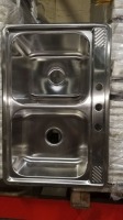 Double Stainless Steel Sink 33" x 22" (2 Each) (All items must be paid for & removed by Monday, September 18, 2023. NO EXCEPTIONS! PLEASE DO NOT PARTICIPATE IN THE SALE IF YOU CAN NOT PAY & PICK UP BY THE REMOVAL DATE.)