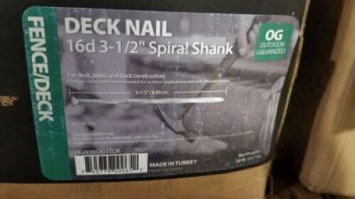 Spiral Shank Deck Nails 16D 3 1/2 (Boxes) Items must be paid for & removed by 4:00 PM on Friday, October 6, 2023. No Exceptions!