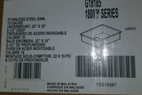 Moen Stainless Steel Sink Undermount Items must be paid for & removed by 4:00 PM on Friday, October 6, 2023. No Exceptions!