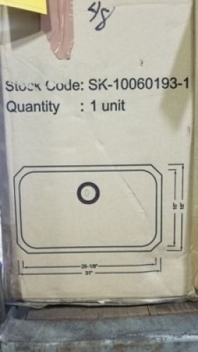 Stainless Steel Undermount Single Bowl Sink #SK-10060193-1 Items must be paid for & removed by 4:00 PM on Friday, October 6, 2023. No Exceptions!