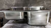 Stainless Steel Sinks Double Bowls, 33" x 22" Items must be paid for & removed by 4:00 PM on Friday, October 6, 2023. No Exceptions!