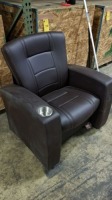Brown Leather Movie Rocking Chair w/ USB