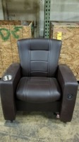 Brown Leather Movie Rocking Chair w/ USB
